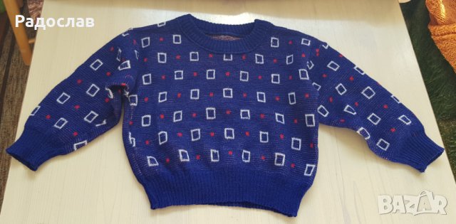 Детски син пуловер 2 - 3 год, снимка 1 - Детски пуловери и жилетки - 36616255