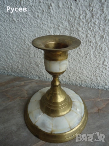 Свещници от месинг и седеф, снимка 2 - Декорация за дома - 42593679