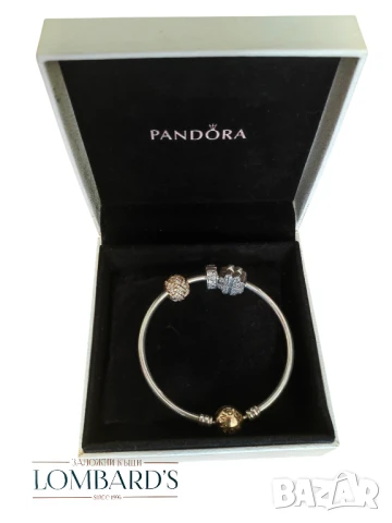 Гривна Pandora сребро и злато 14к