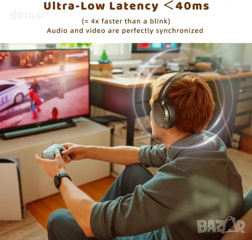 Безжични слушалки Holdsound за слушане на телевизия, USB удължителен кабел - предавател, снимка 3 - Други - 50358232