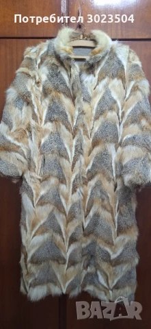 Палто от лисичи кожи, естествена кожа