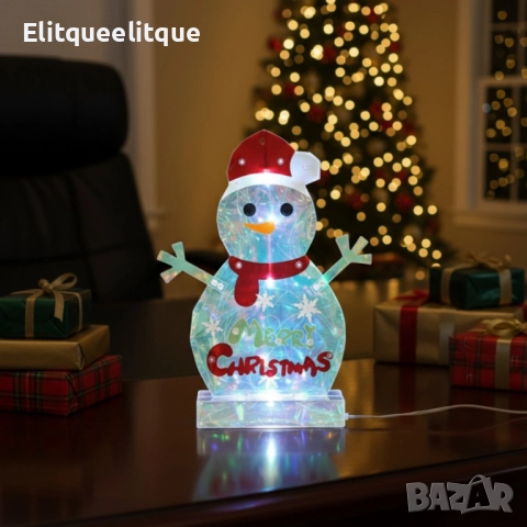 LED светещ снежен човек Merry Christmas, снимка 5 - Други стоки за дома - 52292263