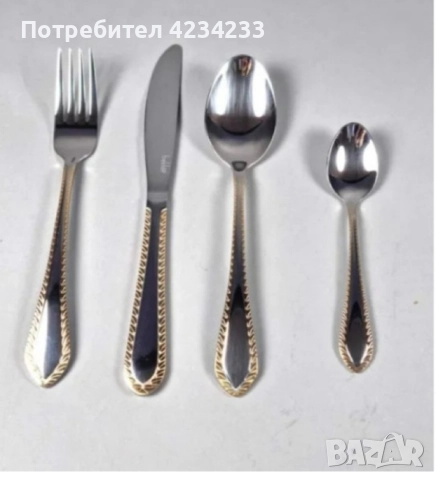 комплект прибори , снимка 2 - Прибори за хранене, готвене и сервиране - 52503454