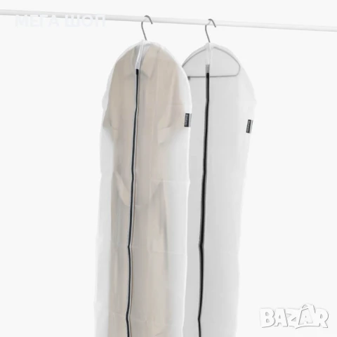 Комплект калъфи за дрехи Brabantia, paзмepи M/L/XL, Transparent/Grey, 2 броя, снимка 2 - Други стоки за дома - 50604158