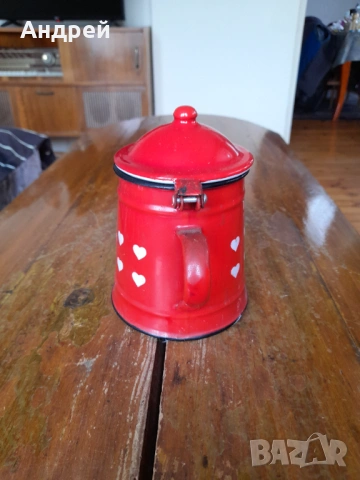 Стар емайлиран чайник #85, снимка 4 - Други ценни предмети - 53487287