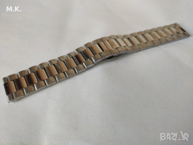  Масивна верижка   за часовник от неръждаема стомана  -  22мм
