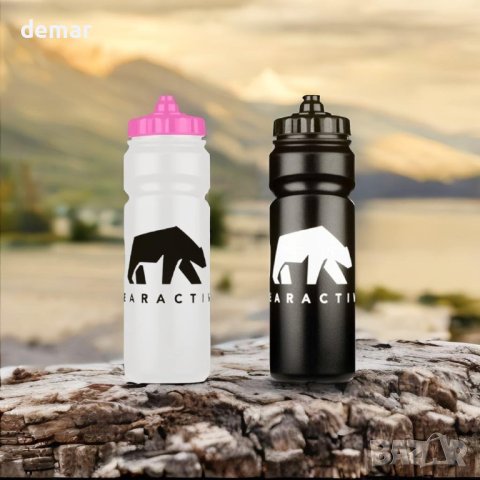 2 бр. лека спортна бутилка за вода 750 ml, черно и розово, снимка 2 - Спортна екипировка - 43341342