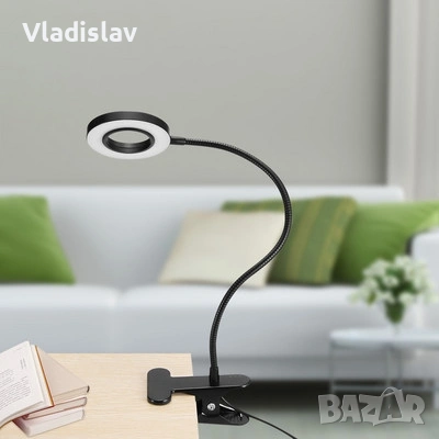 LED настолна гъвкава лампа с щипка, снимка 2 - Лед осветление - 53452794