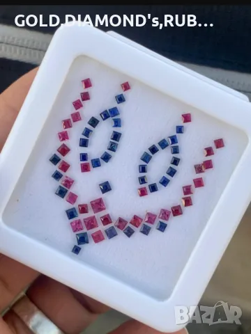 Сапфири и рубини 4,04 Cts. 💯 % естествени скъпоценни камъни ., снимка 2 - Бижутерийни комплекти - 47902180