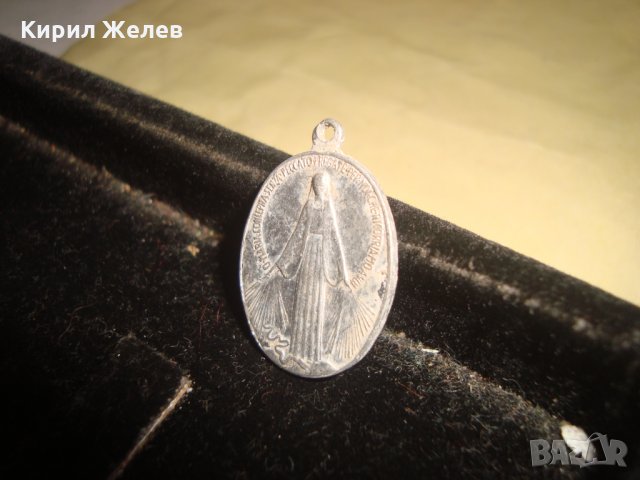 ПОСРЕБРЕН РЯДЪК КАТОЛИЧЕСКИ МЕДАЛЬОН ИКОНКА ДВУСТРАННА 21678