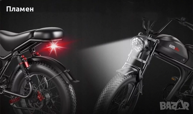 НОВО !!! Електрически Велосипед Emoko C93 Dual 2*1000W 48V/23Ah 50 км.ч , снимка 5 - Велосипеди - 52023217