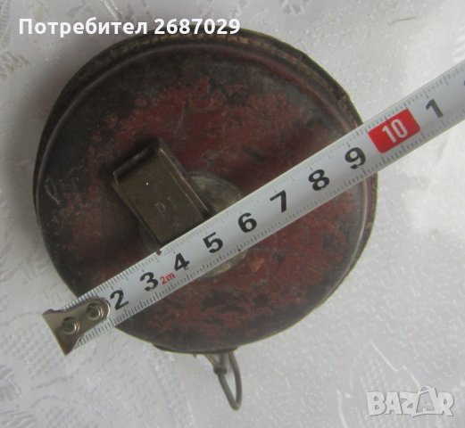 Стара ролетка 10 метра,  ролетка за мерене, кожа месинг маркировка, кутия кожа и дърво за цигари, снимка 4 - Антикварни и старинни предмети - 32607772