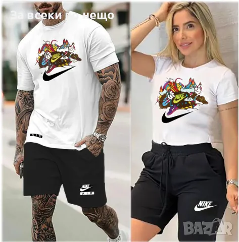 Nike Екипи За Двойки👚🩳Мъжки Летен Екип Найк👕🩳Дамски Къс Комплект Найк Код LFS393, снимка 6 - Спортни дрехи, екипи - 49830746