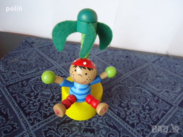 дървена играчка марионетка,пират на остров с палма,жълто кученце Eichhorn, снимка 2 - Други - 32697580