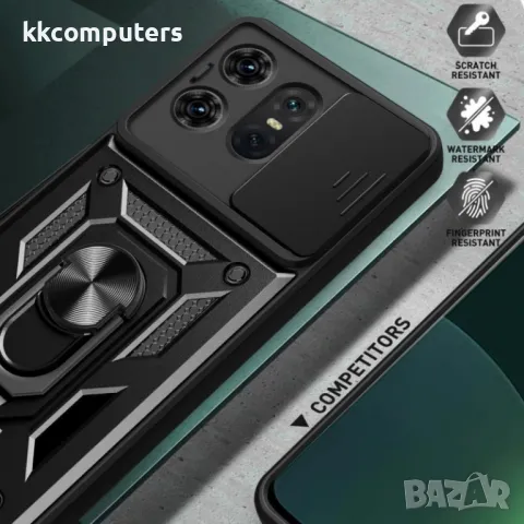 Motorola Edge 50 Pro 5G Удароустойчив Ring Holder/Lens Protector Калъф и Протектор, снимка 8 - Калъфи, кейсове - 49916775