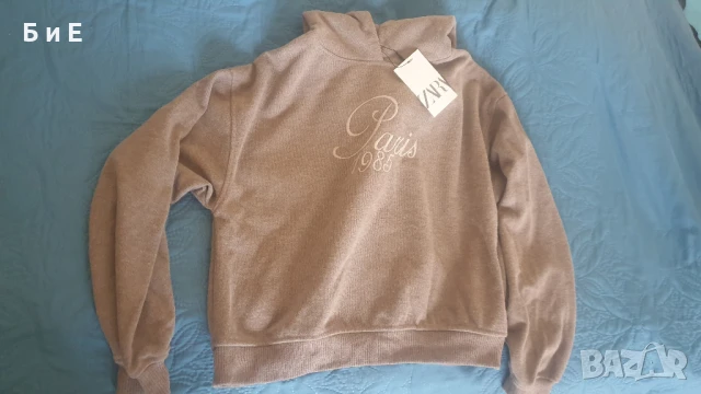 Страхотна блуза ZARA с качулка за момичета 13-14 г. Нова с етикет. , снимка 3 - Детски Блузи и туники - 51382629