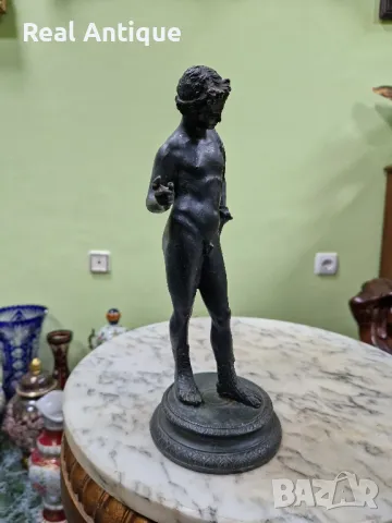 Стара страхотна антикварна френска бронзова фигура статуетка , снимка 4 - Антикварни и старинни предмети - 49729905