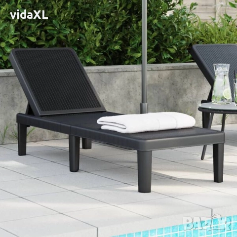 vidaXL Шезлонг регулируем в 4 позиции 155,5x57x28 см полипропилен(SKU:4008100), снимка 3 - Градински мебели, декорация  - 52901334