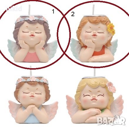 2 вида Ангел пазител Свещник силиконов молд форма калъп за свещ гипс , снимка 2 - Форми - 36795447