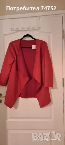 Червено сако/жилетка , снимка 2 - Жилетки - 49776724