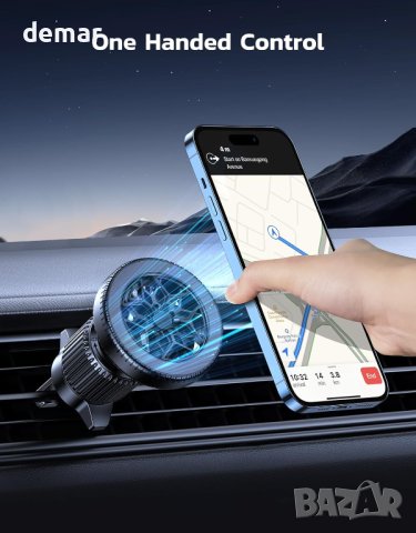 Магнитна стойка за телефон за автомобили iPhone 15/14/13 и др., снимка 7 - Аксесоари и консумативи - 43008949