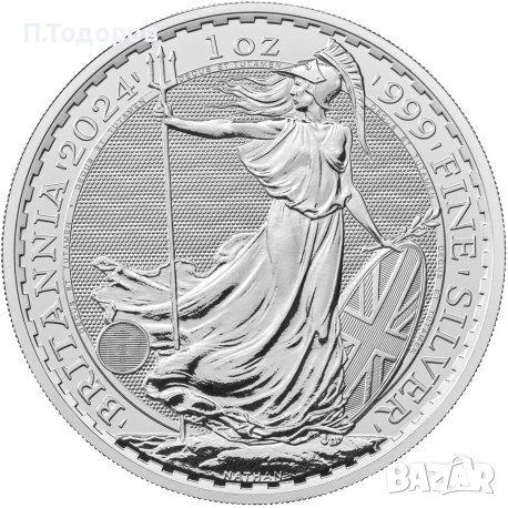 1 oz Сребърна монета "Британия" 2024 - Великобритания, снимка 1 - Нумизматика и бонистика - 43072553