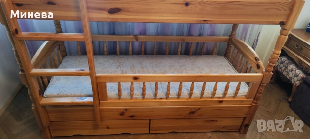 Детско двуетажно легло, снимка 3 - Мебели за детската стая - 52267088