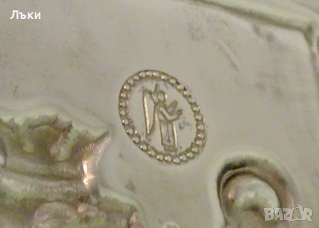 Чиния за стена,пано от калай с Лъв,котва,герб. , снимка 5 - Антикварни и старинни предмети - 37512558