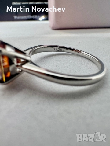 Сребърен пръстен с мойсанит (Диамант) 2 карата, снимка 9 - Пръстени - 52145617