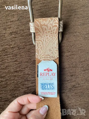 Винтидж колан от естествена кожа Replay, снимка 3 - Колани - 50054152