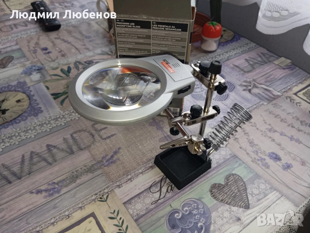 powerfix precision tool holder. Станок за запояване с лупа и осветление нов., снимка 2 - Други инструменти - 52903547