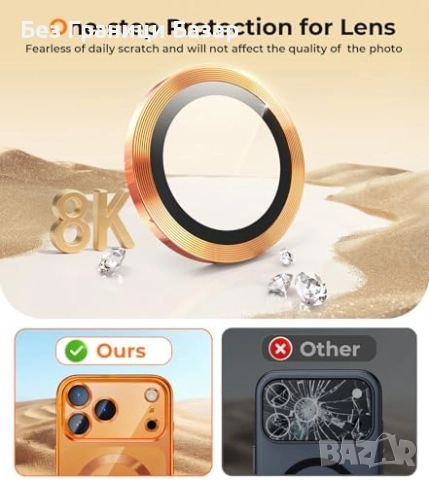 Нов MagSafe калъф за iPhone 17 Pro Max със защита за камера – оранжев кейс, снимка 4 - Калъфи, кейсове - 52133510