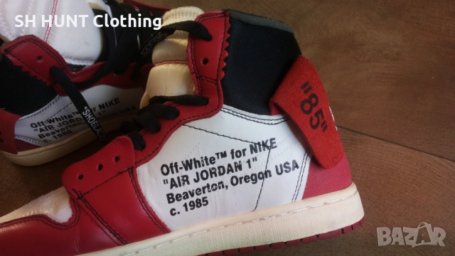 Off-White × Nike Air Jordan 1 Retro High The Ten "Chicago" AA3834-101 Размер EUR 44/UK 9 41-14-S, снимка 12 - Маратонки - 52666735