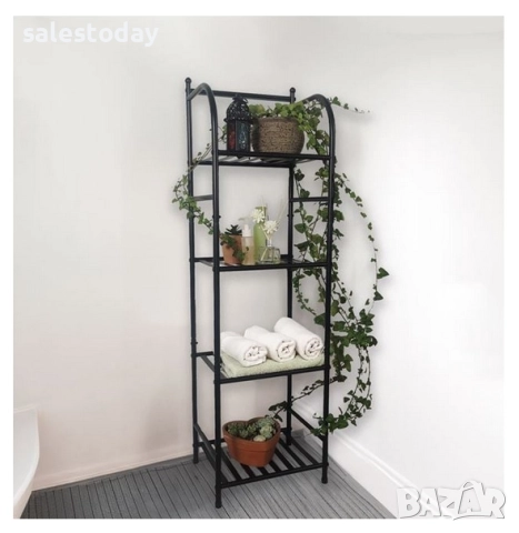 Етажерка за цветя, книги, хавлии и др., Метална стойка за баня, 116см, снимка 2 - Етажерки - 51844769