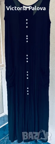 Прекрасна черна дълга рокля HENNES COLLECTION , снимка 16 - Рокли - 51172537