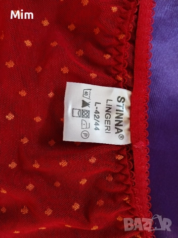 STONNA42/44 Червена дантелена бикина , снимка 6 - Бельо - 51697657