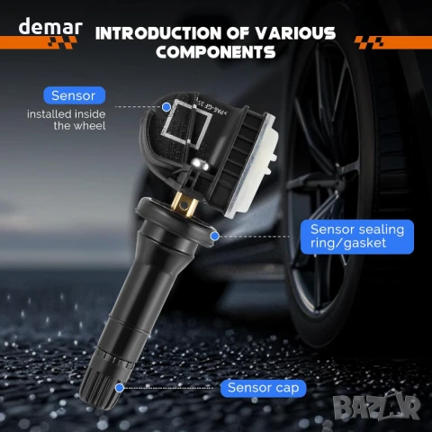 TPMS сензори за налягане в гумите, 4 броя, 1862980, 2036832, 2318530 за Ford, снимка 6 - Части - 50536543