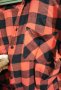 Риза дамска бархетна червено и черно каре, снимка 4