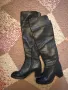 Zara черни кожени ботуши н.37, снимка 1