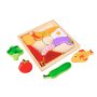 Детски дървен стерео пъзел Зеленчуци, снимка 1 - Игри и пъзели - 40275084