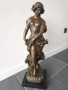 68см-17кг Moreau статуетка/френска бронзова скулптура/голяма фигура на жена с цветя, снимка 1