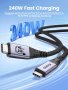Ocetea USB 4 кабел 1.5M, 40Gbps 240W Съвместим Thunderbolt 4/3, снимка 2