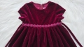 Детска рокля червено кадифе размер 2 години , снимка 2