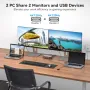 Нов KVM превключвател 4K@120Hz двойни монитори USB-C докинг станция, снимка 3