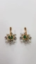 Златни обеци с диаманти , хризопрас и перли , снимка 6