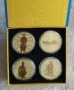 Китайски символи монети,Китайска шапка с 4 бр.значки, снимка 3