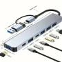 USB C хъб 7 в 1 USB 3.0 5Gbps, USB hub за зареждане и пренос на данни, снимка 4