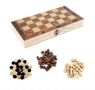 Дървен шах 3-в-1 с три класически игри: Шах Табла и Дама в 2 размера, снимка 3