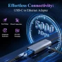 Minthouz USB C към Ethernet адаптер, 5G кабелен мрежов адаптер, снимка 2