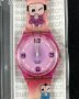 Часовник SWATCH AG 2003 Woman In Pink Clear & Silver Casual Quartz Watch Flower Charm, снимка 9